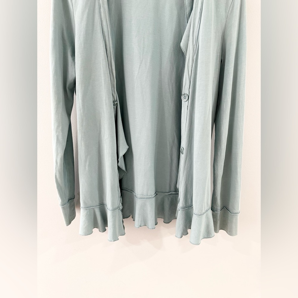 Mododoc Ruffle Hem Cardigan Blue Size Small - Picture 4 of 6